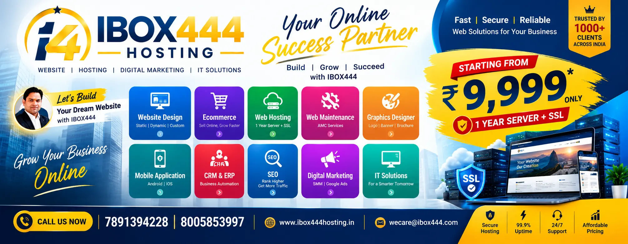 Website Design + 1 Year Hosting & SSL at Just ?9,999 | Agra & Jaipur