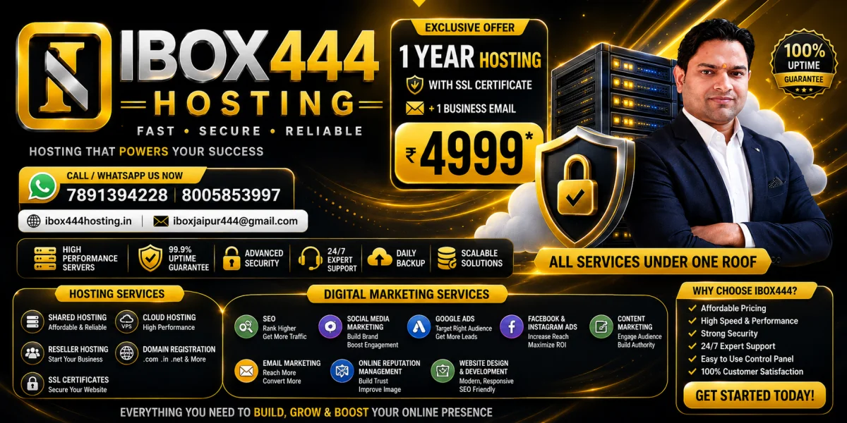 Custom Dynamic Website Work Just ₹4,999 in Jaipur - IBOX444 Web Design & Development